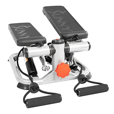 Image of Sunny Health &amp; Fitness Mini Stepper, Stair Total Body Step Machine Exercise Equipment with Resistance Bands and LCD Monitor for Home Workout SF S0978