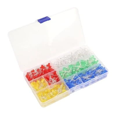 Image of 500pcs 5mm Light Emitting Diodes 2Pin Round LED Bulb Lamp Assorted Kit for Electronic Components Parts White Yellow Red Blue Green，5 Colors