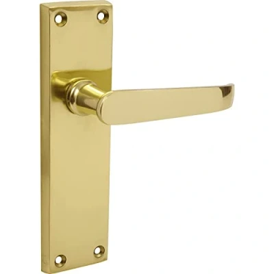Image of Designer Levers Victorian Straight Lever Door Handles Antique Brass 1 Pair Latch Handle Interior Use Long
