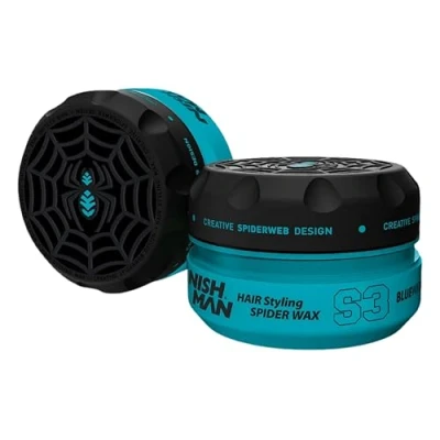 Image of NISHMAN Hair Styling Wax, Spider Wax Blueweb S3 150 ml Natural Shine Ultra High Strong Hold Edge Control Clay Stick Men&#039;s Gel for Men (Blueweb S3)