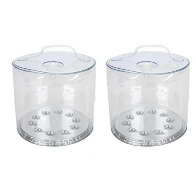 Image of 2 Pack Solar Inflatable Light Outdoor Camping Tent Lantern Survival Emergency Waterproof Powered LED for Travel (Transparent), M, (NB 949)