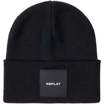 Image of Replay Ax4167 Beanie Hat, 098 Black, One Size