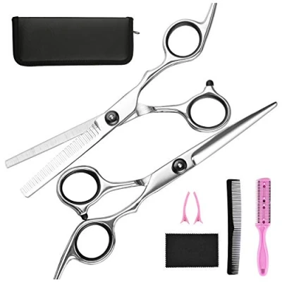 Image of Hairdressing Scissors Hair Cutting Scissor, Fcysy Professional Barber Hairdresser Set with Dressing Thinning Scissor and Haircut Accessories for Women Men