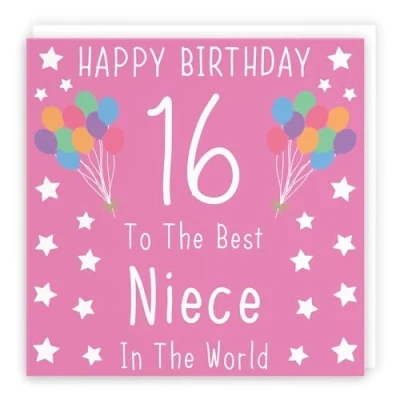 Image of Hunts England Niece 16th Birthday Card Happy 16 To The Best In World Iconic Collection Fun
