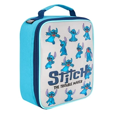Image of Polar Gear Stitch Insulated Kids Lunch Handle, Official Merchandise 600D Polyester Food Cooler, Reusable &amp; Drink Thermal Cool Bag for School Nursery Snacks Picnic White Blue