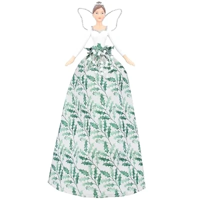 Image of Gisela Graham: 31637 Resin and Fabric Holly Tree Top Fairy