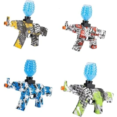 Image of SDMAX Electric Gel Ball Blaster Toy Gun, Eye Crystal Pellet Automatic Gun with Water Bullet Bottle, Safety Glasses, Battery, and USB Cable For Kids, Assorted Color