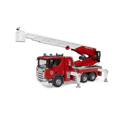 Image of Bruder Scania Super 560R Brandweerladderwagen pomp met licht en geluid