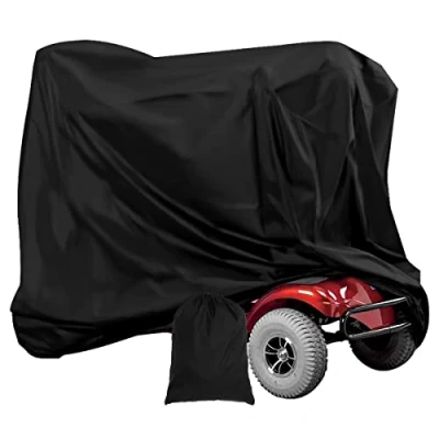 Image of Mobility Scooter Cover Waterproof 190D Heavy Duty Rain with Storage Bag Anti Dust Snow UV Wheelchair Bottom Elastic Rope (170X61X117cm)