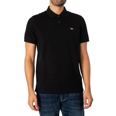 Image of GANT REG Shield Polo shirt, Men&#039;s, Size: Small, Black