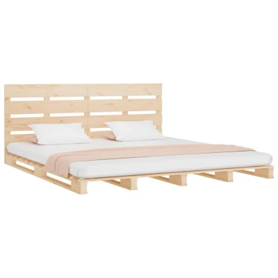 Image of vidaXL Bed Frame without Mattress 180x200 cm Super King Solid Wood Pine