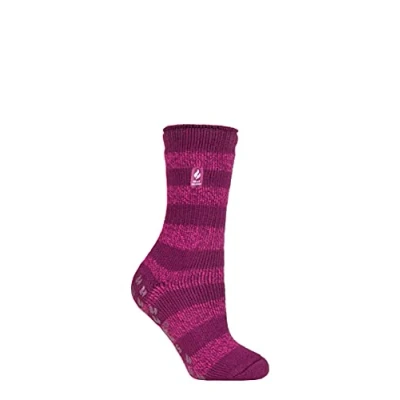 Image of Women&#039;s 1 Pair SOCKSHOP Heat Holders 2.3 TOG Plain and Patterned Slipper Socks Seville Deep Fuchsia / Berry 4 8 Ladies