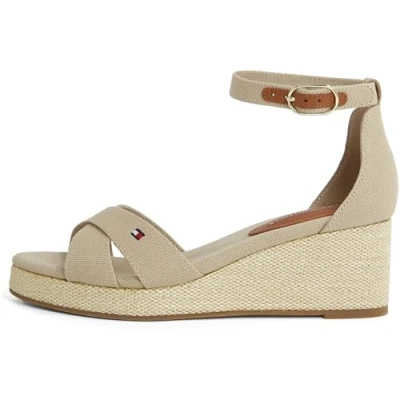 Image of Tommy Hilfiger Wedge sandals, Women&#039;s, Size: 6, Horseradish Cotton
