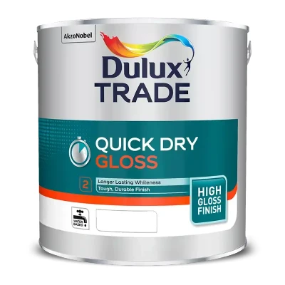 Image of Dulux Trade Quick Dry Gloss 1L Pure Brilliant White