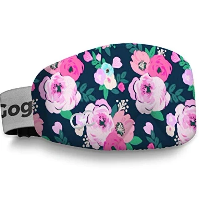 Image of GogglesCover: Protective snow goggles cover, pink rose design
