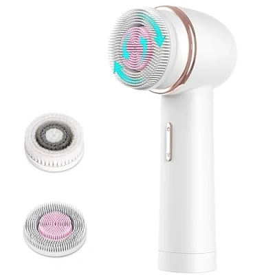 Image of Facial Cleansing Brush MYCARBON Face IPX7 Waterproof Electric Device Beauty Skin Machine for Deep Cleaning/Gentle Exfoliating/Massaging/Tighten Skin(White)