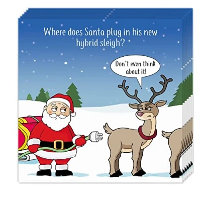 Image of Twizler Funny Christmas Cards Pack of 6 Hybrid Sleigh Design Multipack Merry