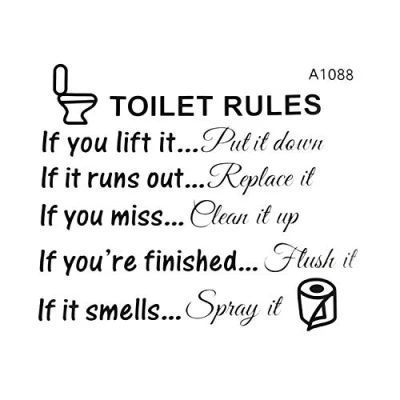 Image of Toilet Rules Bathroom Removable Wall Sticker Vinyl Art Decals DIY Home Decor