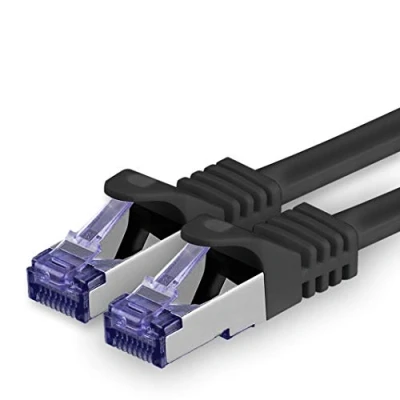 Image of Cat.7 Lan Ethernet cable 15m Black Cat7 Network 10GBASE T 10000 Mbps SFTP PIMF patchcable RJ45 plug