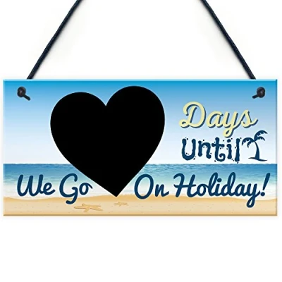 Image of RED OCEAN Chalkboard Countdown Days Until Holiday Hanging Plaque Sign Family Door Summer Gift