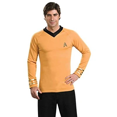 Image of Rubie&#039;s Official Star Trek Classic Deluxe Gold Shirt Fancy Dress X Large