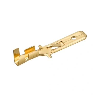 Image of Heschen male spade quick splice crimp terminals 4.8mm connector non insulated 100 pcs