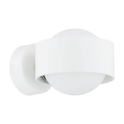 Image of Massimo Plus Outdoor Globe Wall Lamp Opal Matt, White Structure IP44