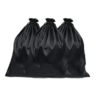 Image of 6 Pieces Satin Pouches, Velvet Drawstring Bag, Jewellery Bag Wig Bags