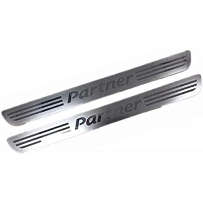 Image of 2 Pcs Car Outer Door Sill Protector Kick Plates for Peugeot Partner MK2 2008 2019, Stainless Steel Scuff Pedal Guard Cover Threshold Trim Non Slip Anti Scratch Decoration Accessories
