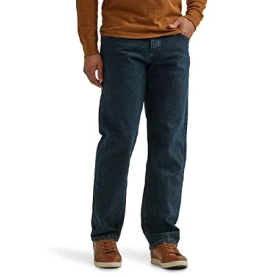 Image of Wrangler Authentics Men&#039;s Classic 5 Pocket Relaxed Fit Cotton Jean, Storm, 42W x 34L