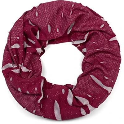 Image of styleBREAKER tube scarf snood in a vintage worn, used look, unisex 01018078, Colour:Burgundy red white, size:wide