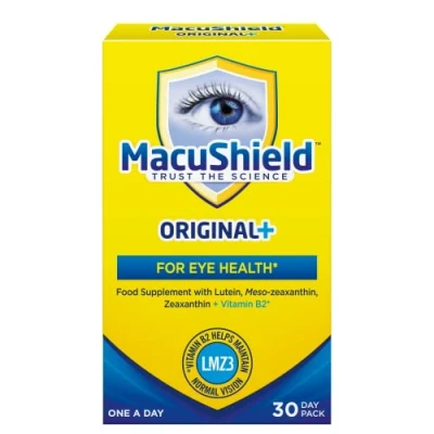 Image of MacuShield Original+ Capsules 30 Day Pack, Eye Health Food Supplement containing Lutein, Zeaxanthin and Meso zeaxanthin, as Well Vitamin B2 which Supports Normal Vision