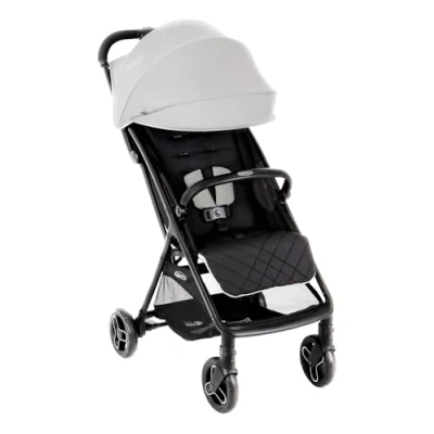 Image of Graco Myavo Compact Stroller/Pushchair with Raincover Suitable from Birth to Approx. 4 Years (0 22kg). Lightweight at only 5.8kg a one Second, Hand fold, Steeple Gray Fashion
