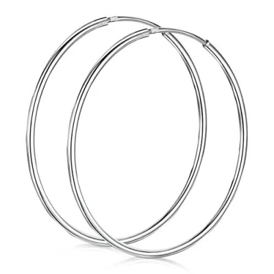 Image of Amberta Women’s 925 Sterling Silver 40 mm Hoop Earrings