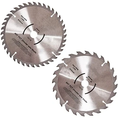 Image of 2x Professional 185mm Tungsten Carbide Circular Saw Blade Set 24T 40T Workshop Power Tools DIY 20mm Heavy Duty Bore UK FREE P&amp;P