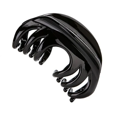Image of LONEEDY No slip Grip Large Crystal Plastic Octopus Jaw Clips Hair Claw Banana for Women（Black）