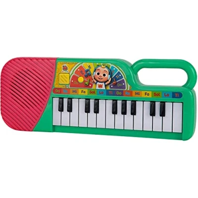 Image of CoComelon First Act Musical Keyboard, 23 Keys; Music and ABC Songs Pre Recorded, Educational Toys, Carry N’ Go Handle