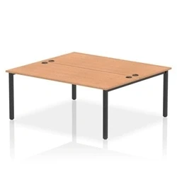 Image of Impulse Bench B2B 2 Person 1800 Black Frame Office Desk Oak