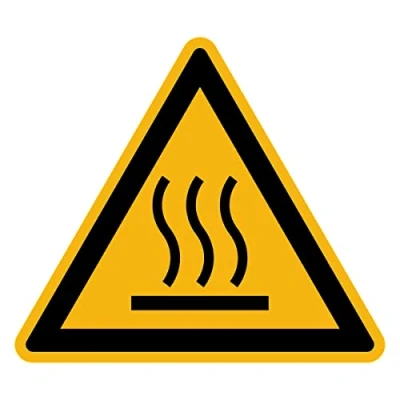 Image of Sticker Danger Warning NF ISO 7010 Laminated Triangular Signage Adhesive Water and UV Resistant Hot Surface 20x20 cm