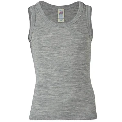 Image of Engel Children&#039;s Organic Sleeveless Thermal Vest in Merino Wool/Silk (4 6 Years EU 116, Grey Melange)
