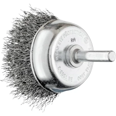 Image of Pferd Cup Brush Crimped TBU Diameter 50mm Shank 6mm Steel Wire 0.30 Power Drills (1)