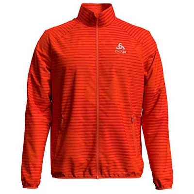 Image of Odlo Jacket Element Light AOP Men&#039; Mandarin Red Aura Orange, Small