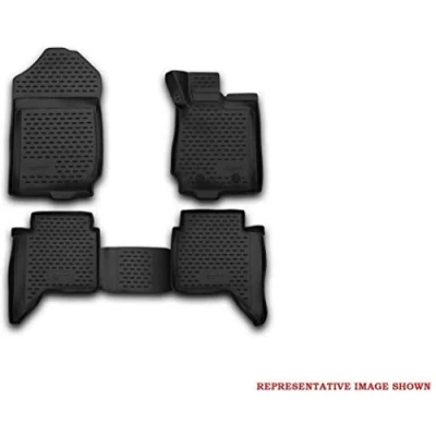 Image of Element Tailored Custom Fit 3D Rubber Floor Mats designed for NISSAN NAVARA AT &amp; MT, 2016 present, Double cab, 3 pcs. Right hand drive only
