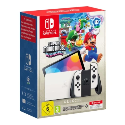 Image of Nintendo Switch OLED Model (White) + Super Mario Bros. Wonder Pre Installed Online 12 Month Subscription Redemption Code
