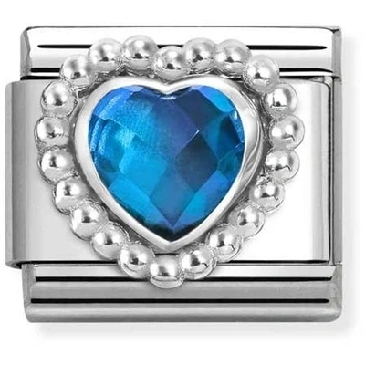 Image of Nomination Blue Heart Dots Charm