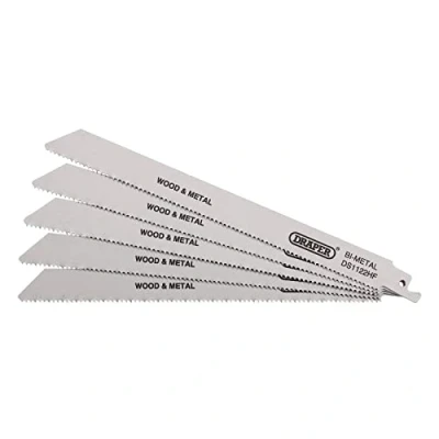Image of Draper Bi metal Reciprocating Saw Blades for Multi Purpose Cutting, 225mm, 10tpi (Pack of 5)