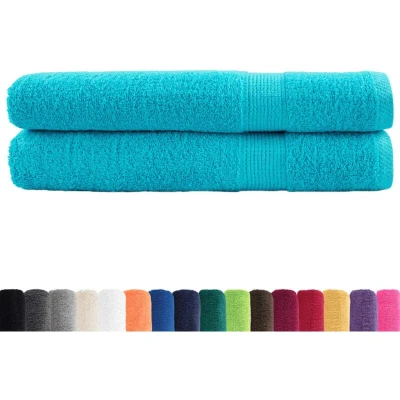 Image of vidaXL Premium Towels SOLUND 2 pcs Turquoise 100x200 cm 600 gsm