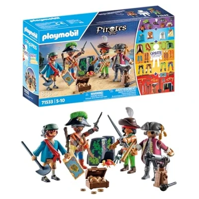 Image of Playmobil 71533 My Figures: Pirates, figures collection, fun imaginative role play, playsets suitable for children ages 4+