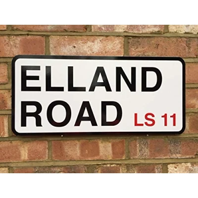 Image of Leeds United Elland Road Street Sign 8X12 inches