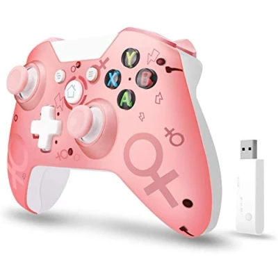 Image of Wireless Controller for Xbox One, Game Gamepad Joystick PC and PS3, No Headset Jack (Pink)